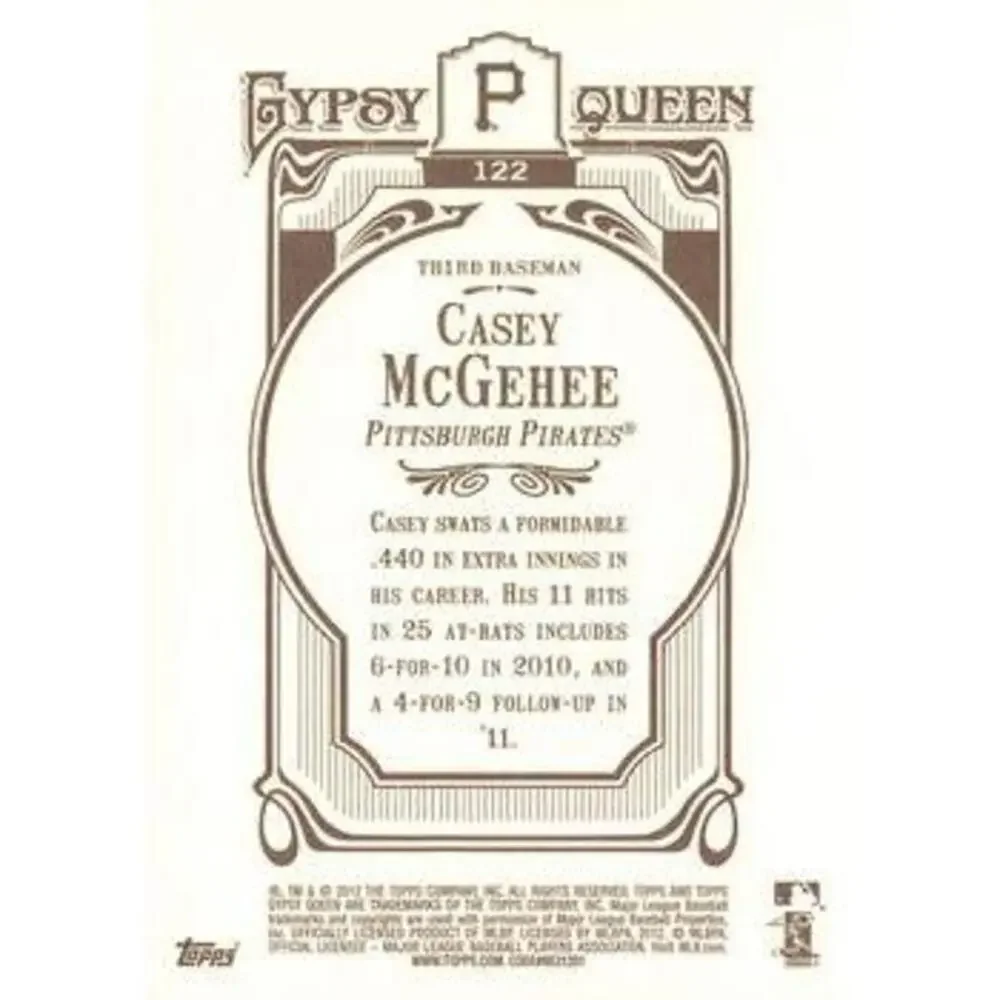 2012 Topps Gypsy Queen Casey McGehee # 122 Pittsburgh Pirates